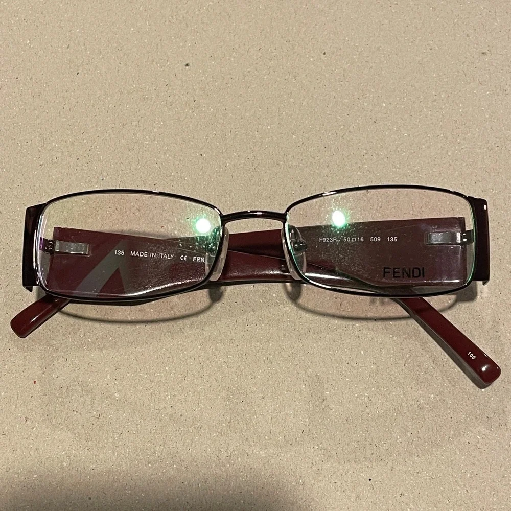 FENDI Logo Eyeglasses Frame F923R (509) Women's Acetate Orchid Burgandy Designer